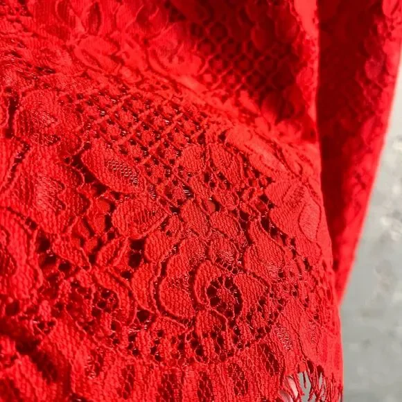 CeCe Red Pencil Midi Skirt for Night Out - Picture 6 of 11